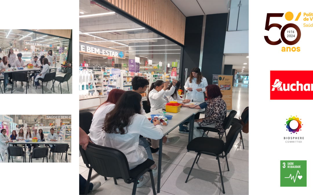 MÊS DE MAIO MÊS DO CORAÇÃO! – A ESCOLA SUPERIOR DE SAÚDE PARTICIPA EM ATIVIDADES DE AVALIAÇÃO DE PARÂMETROS DE SAÚDE NA AUCHAN VISEU